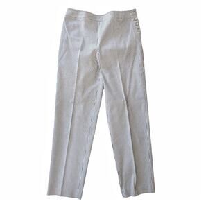 WilliSmith Pinstripe Pants Size 6 Gray White  Lightweight Cotton Casual Nautical
